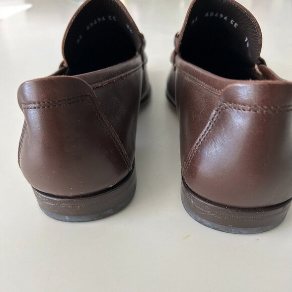 Mens Brown Leather Ferragamo Loafers Slip-Ons Designer Mens Shoes Sz 7.5 EE - Picture 15 of 16